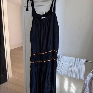 Ramy Brook Black Maxi Dress with Orange Details